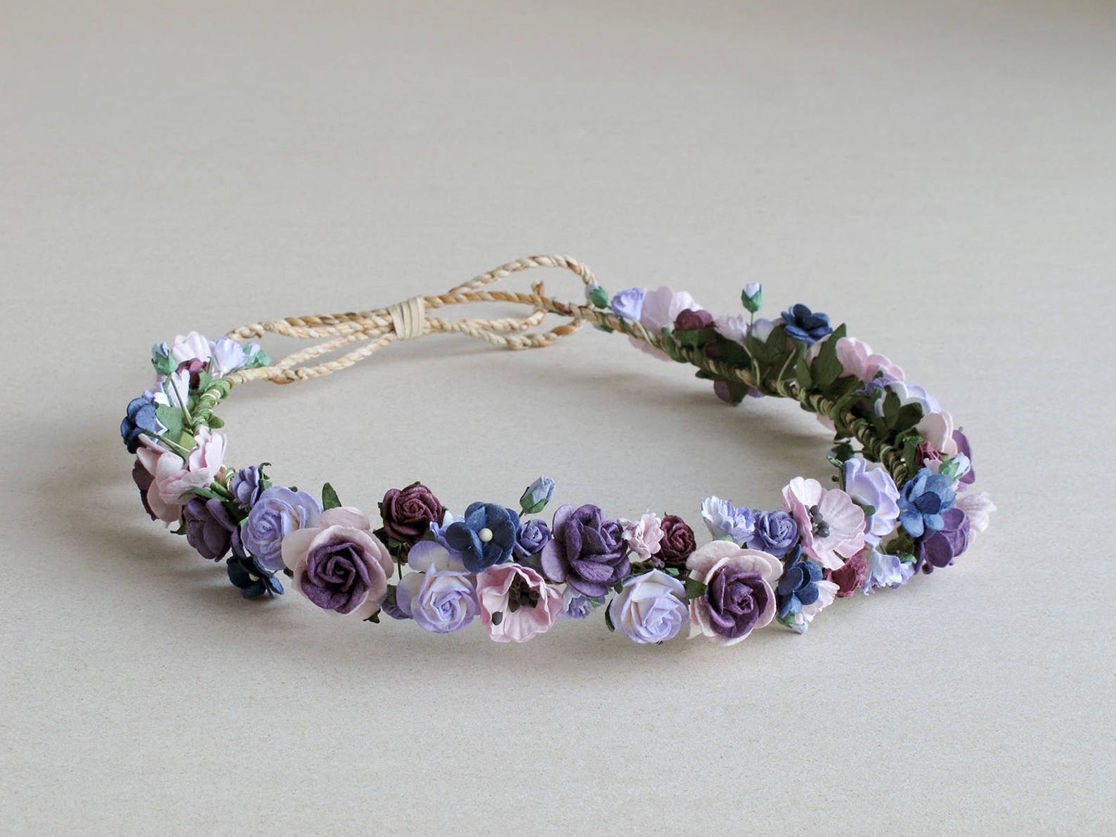 Purple Flower Crown Paper flower headpiece Made of Etsy