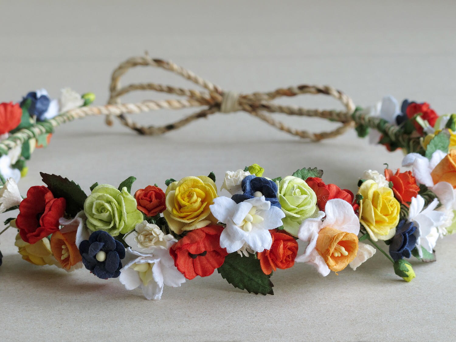 Rainbow Flower Crown Made of paper flowers daffodils Etsy