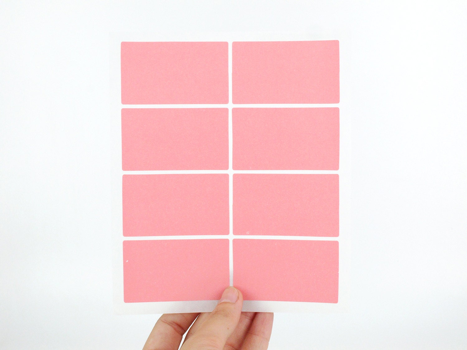 35x60mm Plain Pink Label Stickers - Large rectangular sticky tags - Made of matte paper - Great for DIY baby shower favour