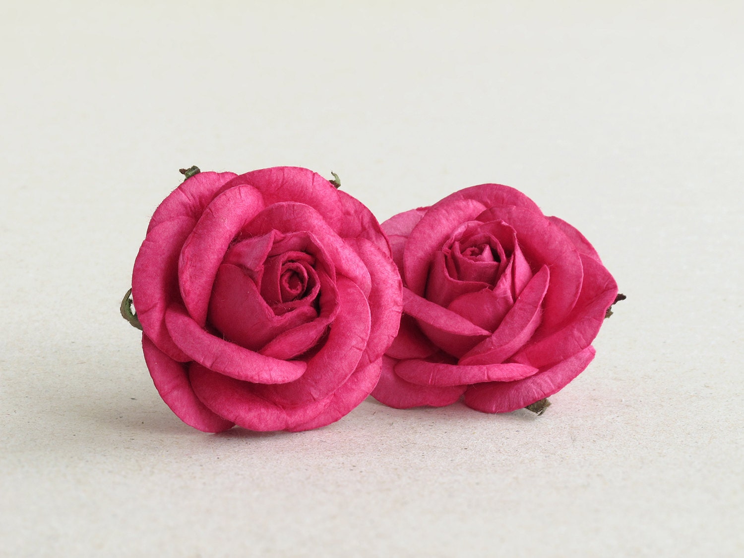 50mm Hot Pink Paper Roses 2pcs Large mulberry paper Etsy