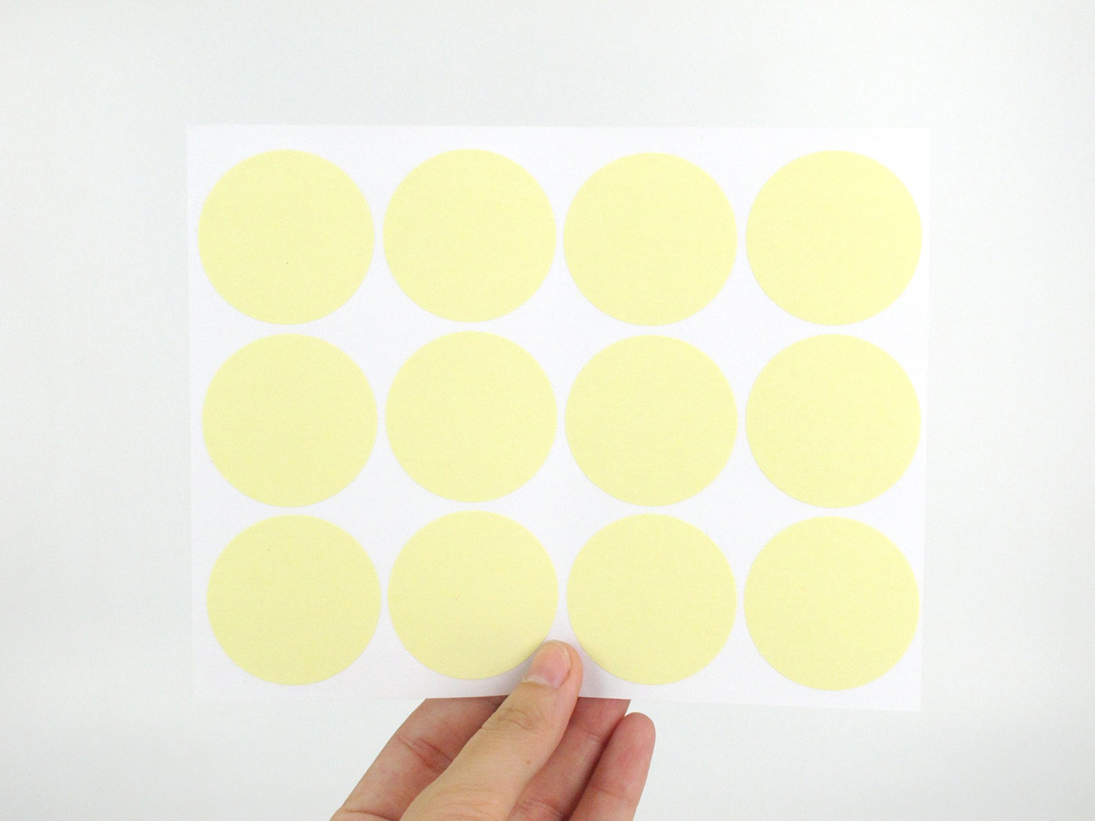40mm Pastel Yellow Circle Stickers Large Peal and Stick Tags Etsy