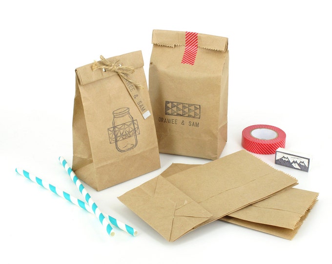 50 Small Brown Paper Bags Standing Bags With Flat Bottoms Etsy