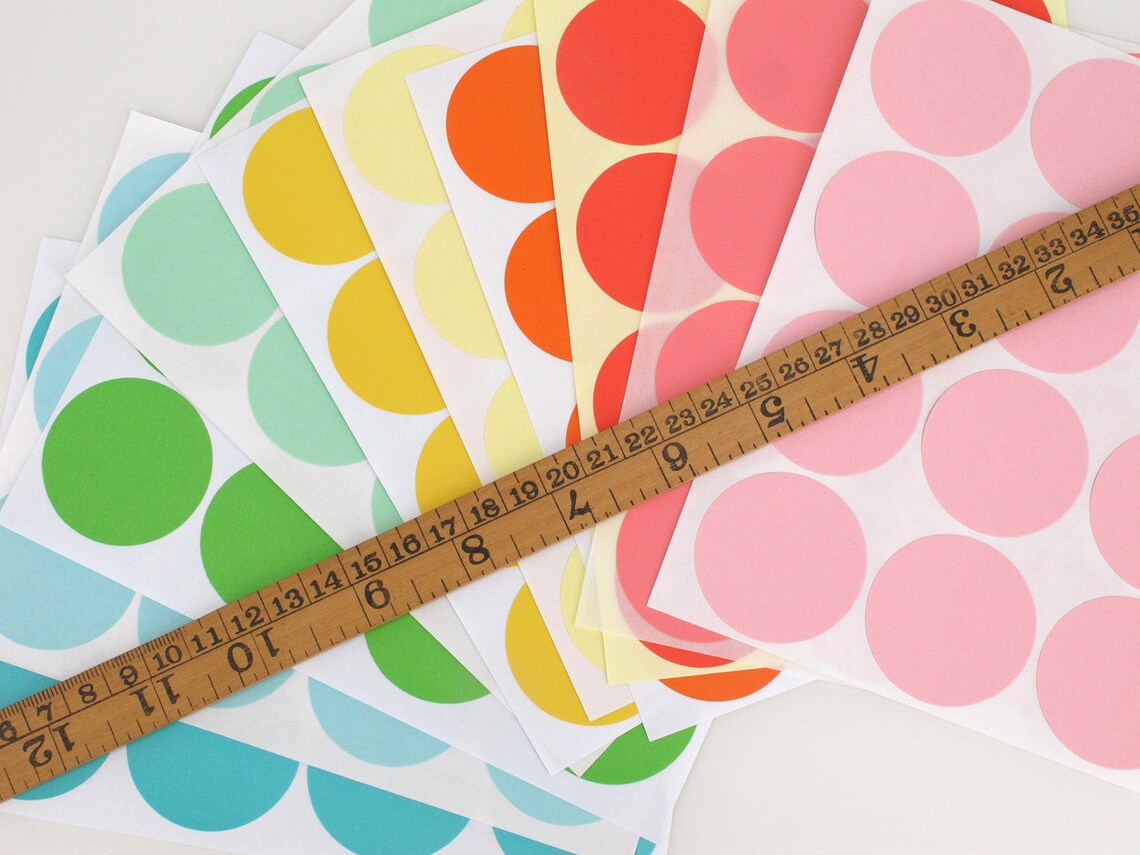 40mm Pastel Yellow Circle Stickers Large Peal and Stick Tags Etsy