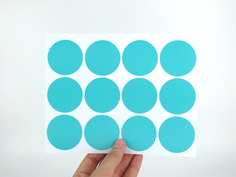 40mm Plain Turquoise Stickers Large Blue Sticky Labels Etsy