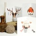 Set of 3 Christmas Cards - Pop up card set featuring Robin, Reindeer & Sheep wearing scarf - Watercolour print 