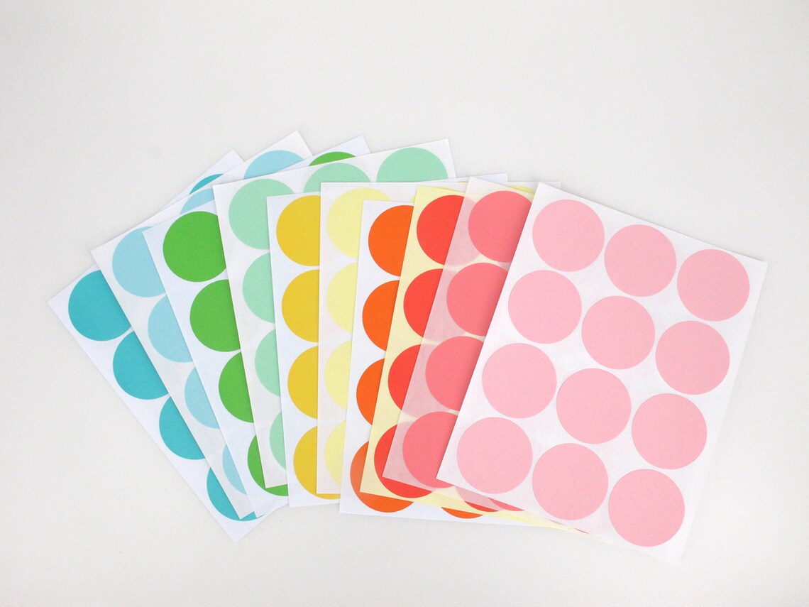 40mm Pastel Yellow Circle Stickers Large Peal and Stick Tags Etsy