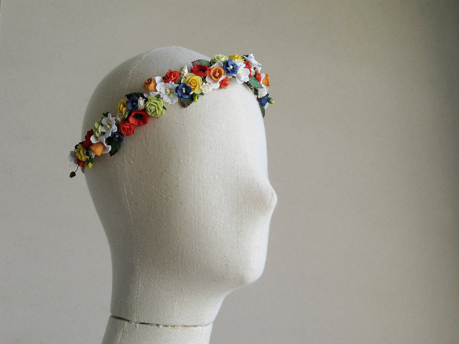 Rainbow Flower Crown Made of paper flowers daffodils Etsy