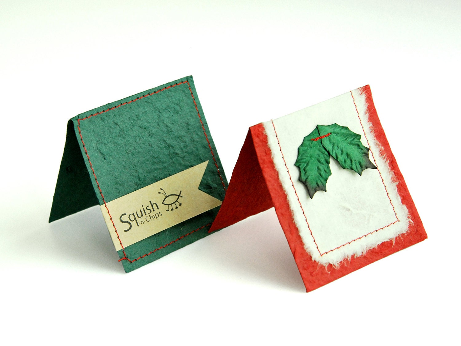 Mini Christmas Card Making Set Red & green blank cards Etsy