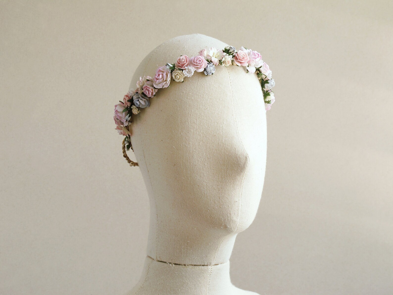 Pink Flower Crown Paper flower headpiece Made of mulberry Etsy