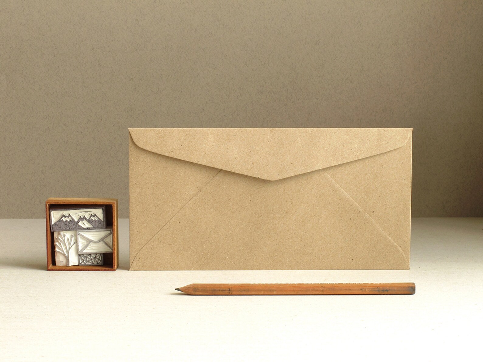 50 DL Brown Kraft Envelopes Triangle Flap for Etsy