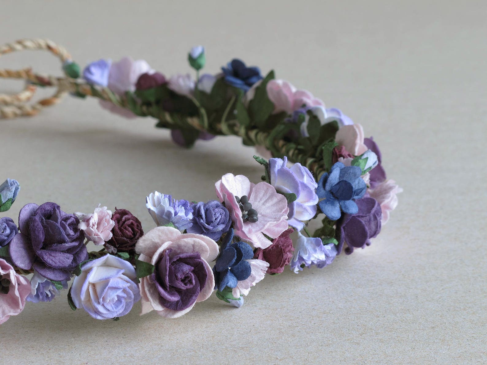 Purple Flower Crown Paper flower headpiece Made of Etsy