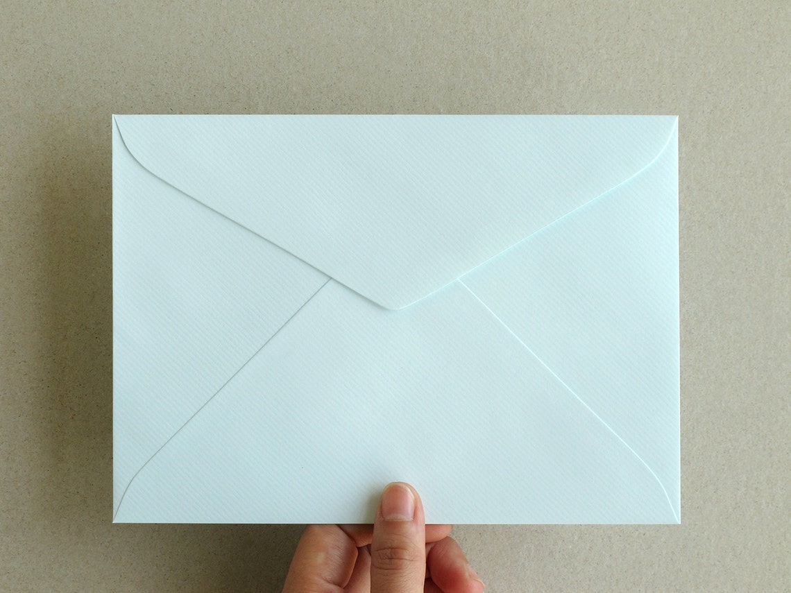 50 A7 5x7 Blue Envelopes Made of Ribbed Paper Triangle Etsy