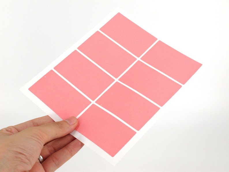 35x60mm Plain Pink Label Stickers Large rectangular sticky Etsy