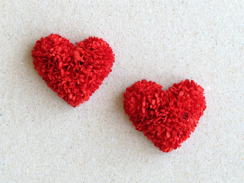 3D Scrapbooking Hearts Red Paper Flower Embellishment 2 Etsy