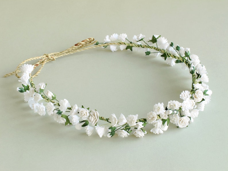 Gypsophila Flower Crown White bridal headpiece Made of Etsy