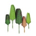 50 Paper Fern Leaves - Green and/or brown paper leaves with wire stems (Assorted or one colour) - Great for creative craft projects
