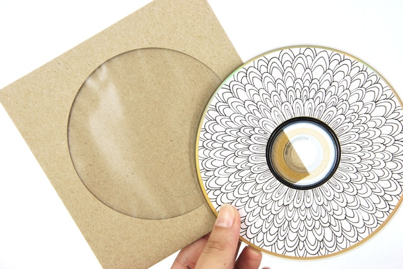 50 Kraft CD Envelopes with window Blank Made of recycled Etsy