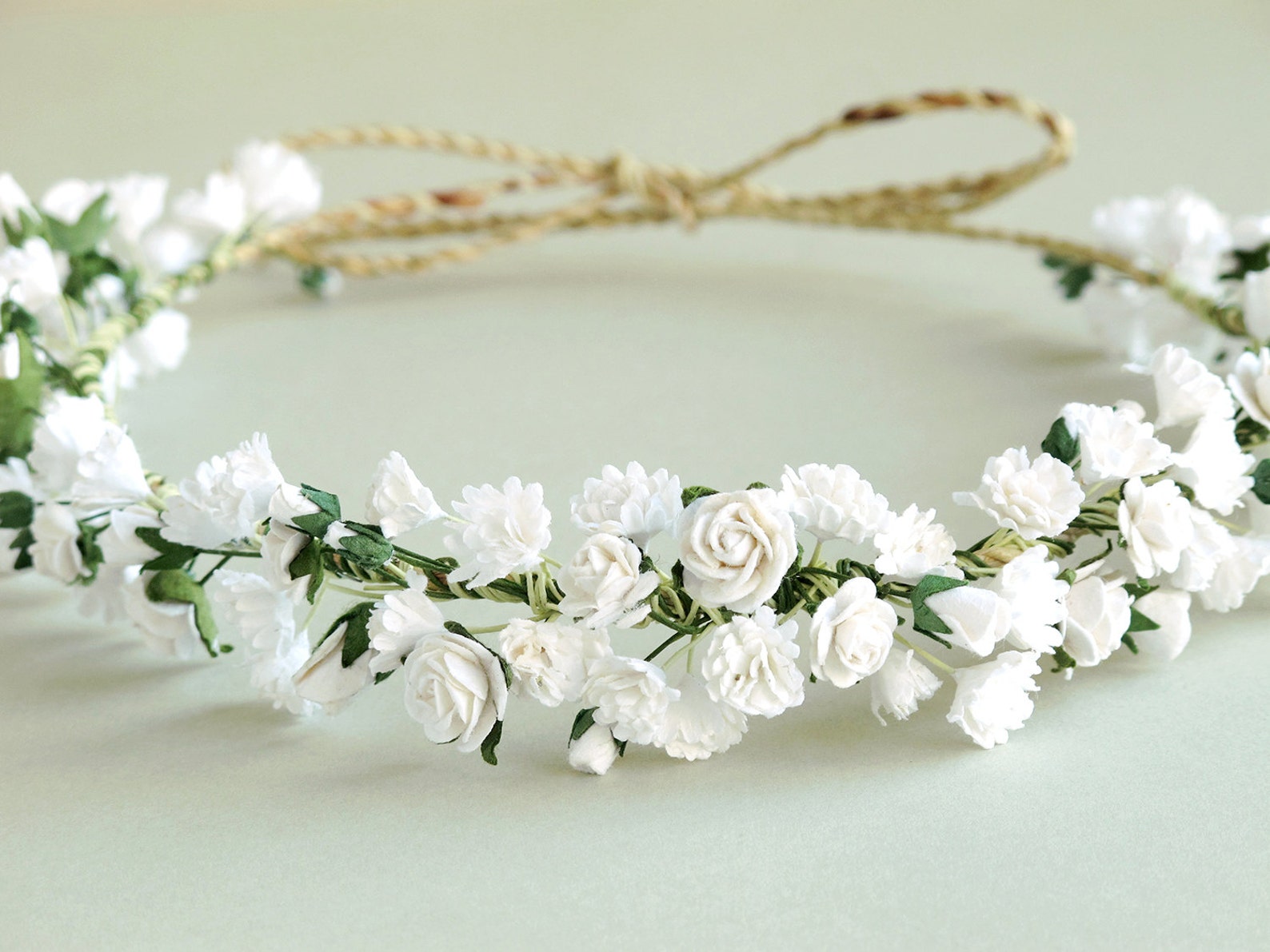 Gypsophila Flower Crown White bridal headpiece Made of Etsy