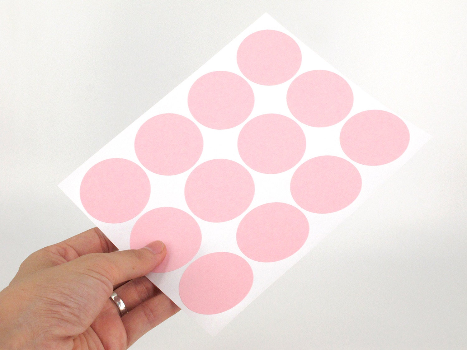 40mm Pastel Pink Stickers Large Circle Sticky Tags Blank | Etsy Canada