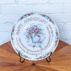 Happy Anniversary Porcelain Plate, Gold Trim, Made in Japan - Etsy