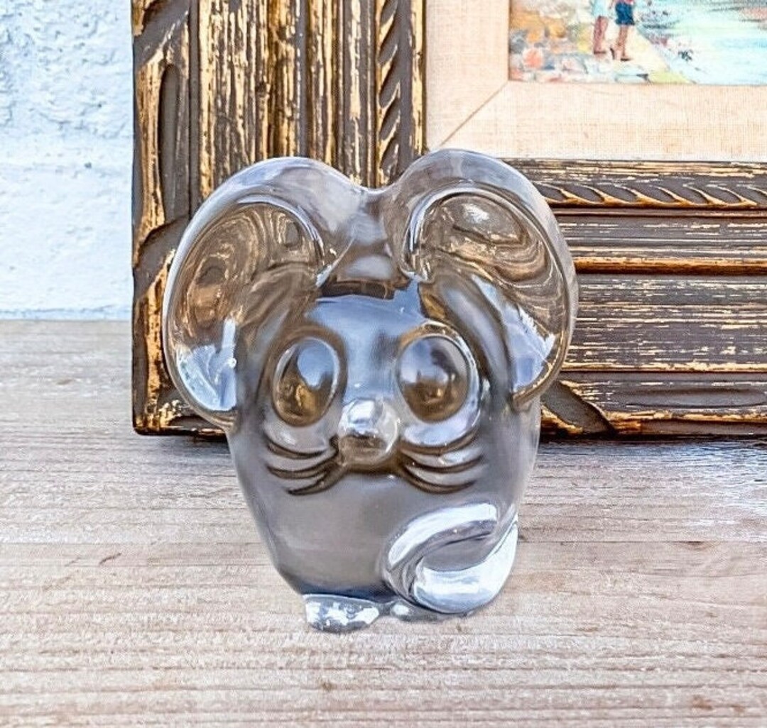 Lenox Imperial Glass Mouse Paperweight Figurine - Etsy