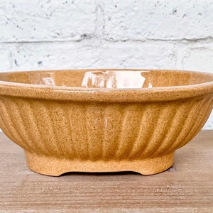 Vintage Haeger USA 3938 Mustard Yellow/Gold Oval Ribbed Planter, Bowl