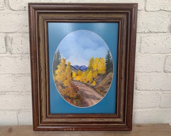 Framed Painting - Road through the Woods Scene