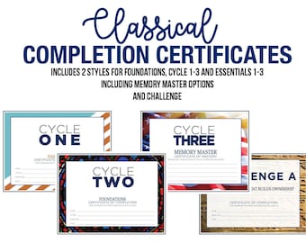 Classical Graduation Certificates
