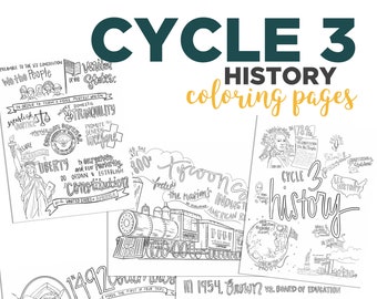 Cycle 3 HISTORY Coloring pages for 5th edition