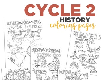 Cycle 2 HISTORY coloring pages (5th edition)