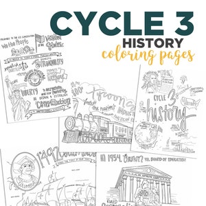 Cycle 3 HISTORY Coloring pages for 5th edition image 1