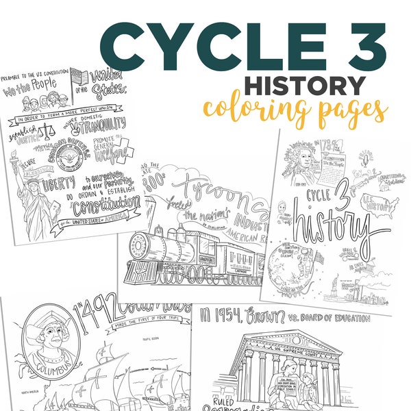 Cycle 3 HISTORY Coloring pages for 5th edition