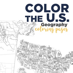 Color and draw the United States