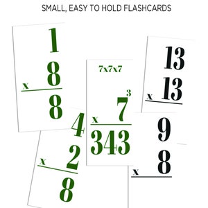 Multiplication Flash Cards 1-15 PLUS squares and cubes image 3