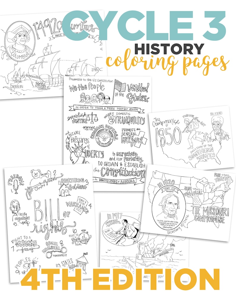 4th EDITION History Coloring for cycle 3 image 1