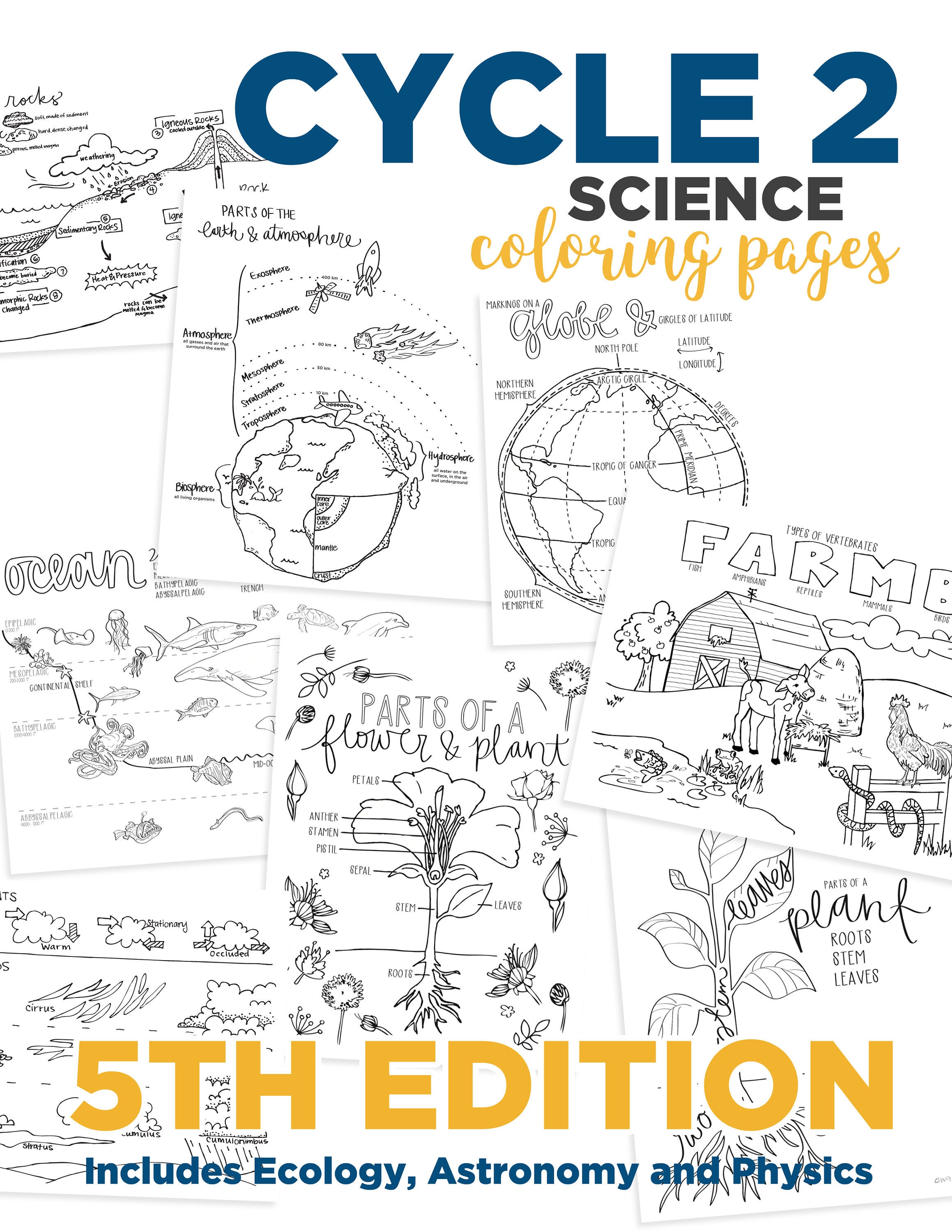 Cycle 2 Science Coloring Pages 5th Edition Etsy Singapore