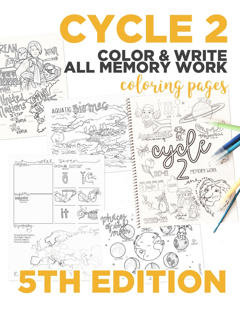 Cycle 2 COMPLETE pack of memory work coloring pages 5th | Etsy