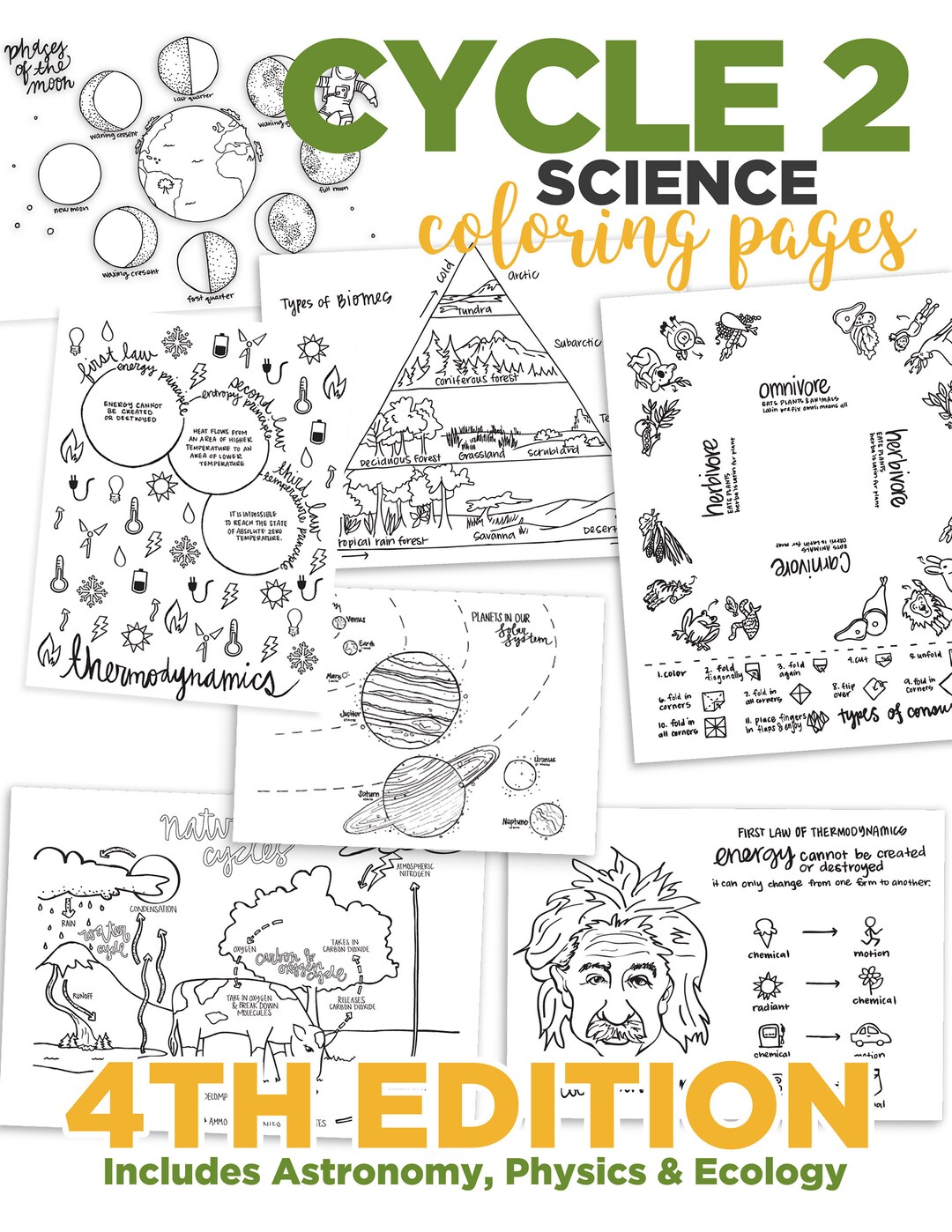 4th EDITION Cycle 2 SCIENCE Coloring Pages - Etsy