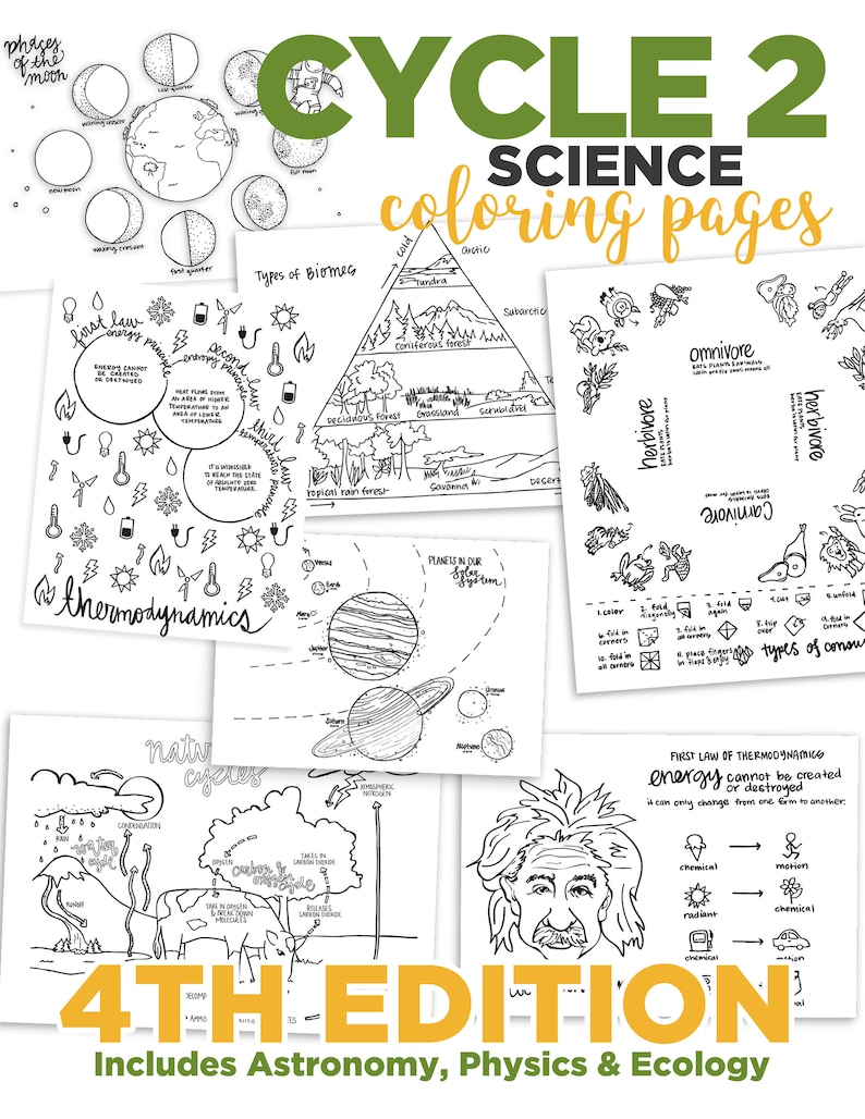 4th EDITION Cycle 2 SCIENCE coloring pages image 1