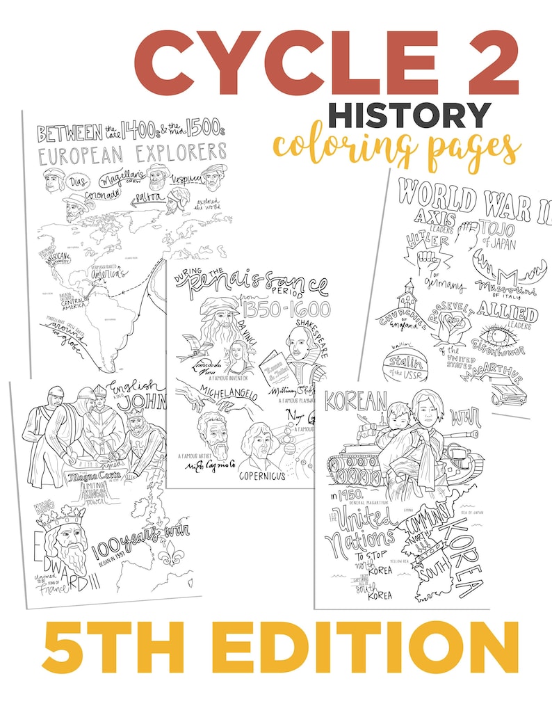 Cycle 2 HISTORY coloring pages 5th edition image 1