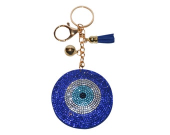 Details about / Evil Eye Protective Heart Keychain Handbag//Backpack Charm