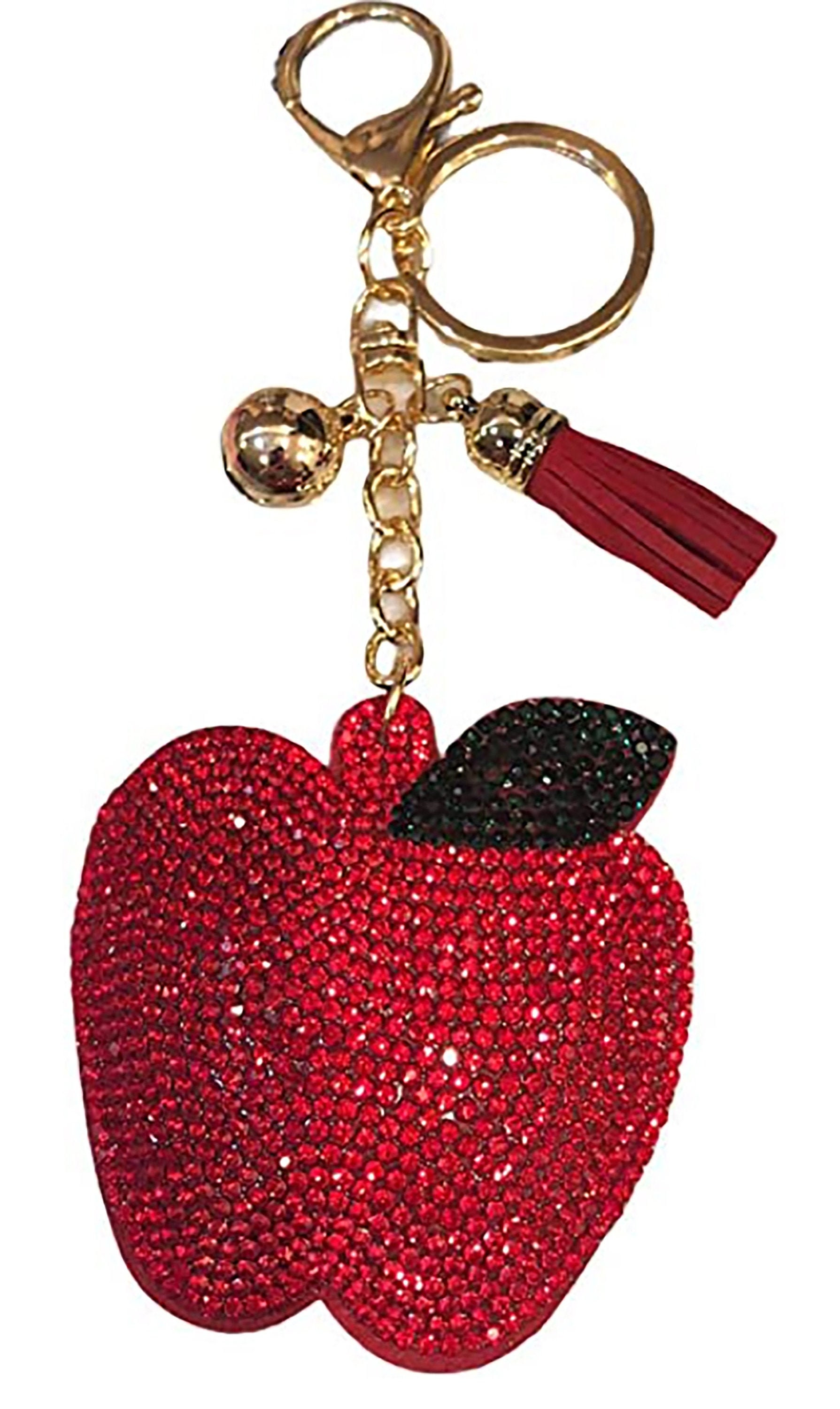 Apple Key Chain for Women Red Apple Key Ring Bling Backpack Etsy