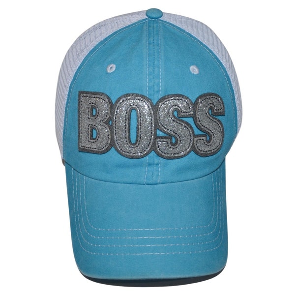 Boss Womens Trucker Hats, Glam Baseball Caps with Sayings, Girls Bling Baseball Cap, Funny Baseball Hats, Adjustable Snapback