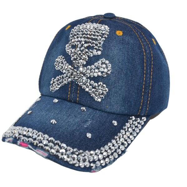 Skull Baseball Hat for Women, Bling Fancy Rhinestone Cap, Ladies Night Out Hat, Gifts for Her, Bling Hats for Girls