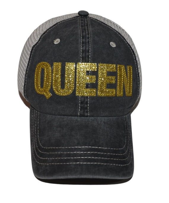 Queen Womens Trucker Hats, Glam Baseball Caps With Sayings, Girls