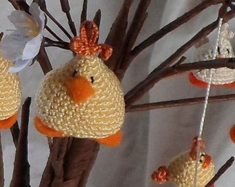 Hanging chick pattern USA / Home decoration / crochet pdf / instant download / permission to sell