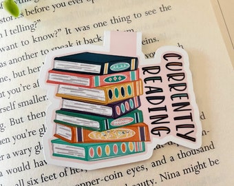 Currently Reading Magnetic Bookmark - Book Stack Bookmark