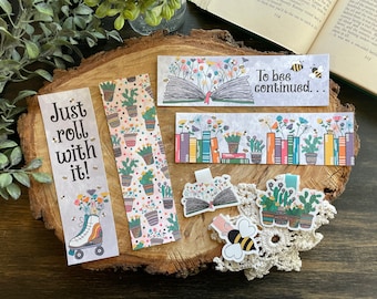 Bookmark Set - Plants and Bees Stickers and Bookmarks