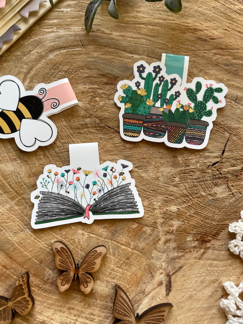 Bookmark Set Plants and Bees Stickers and Bookmarks image 6