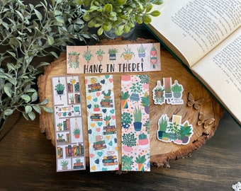 Plants and Books - Bookmarks and Sticker Set